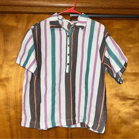 Free People Endless Summer Soleil Time Polo Striped Shirt - Picture 2 of 5